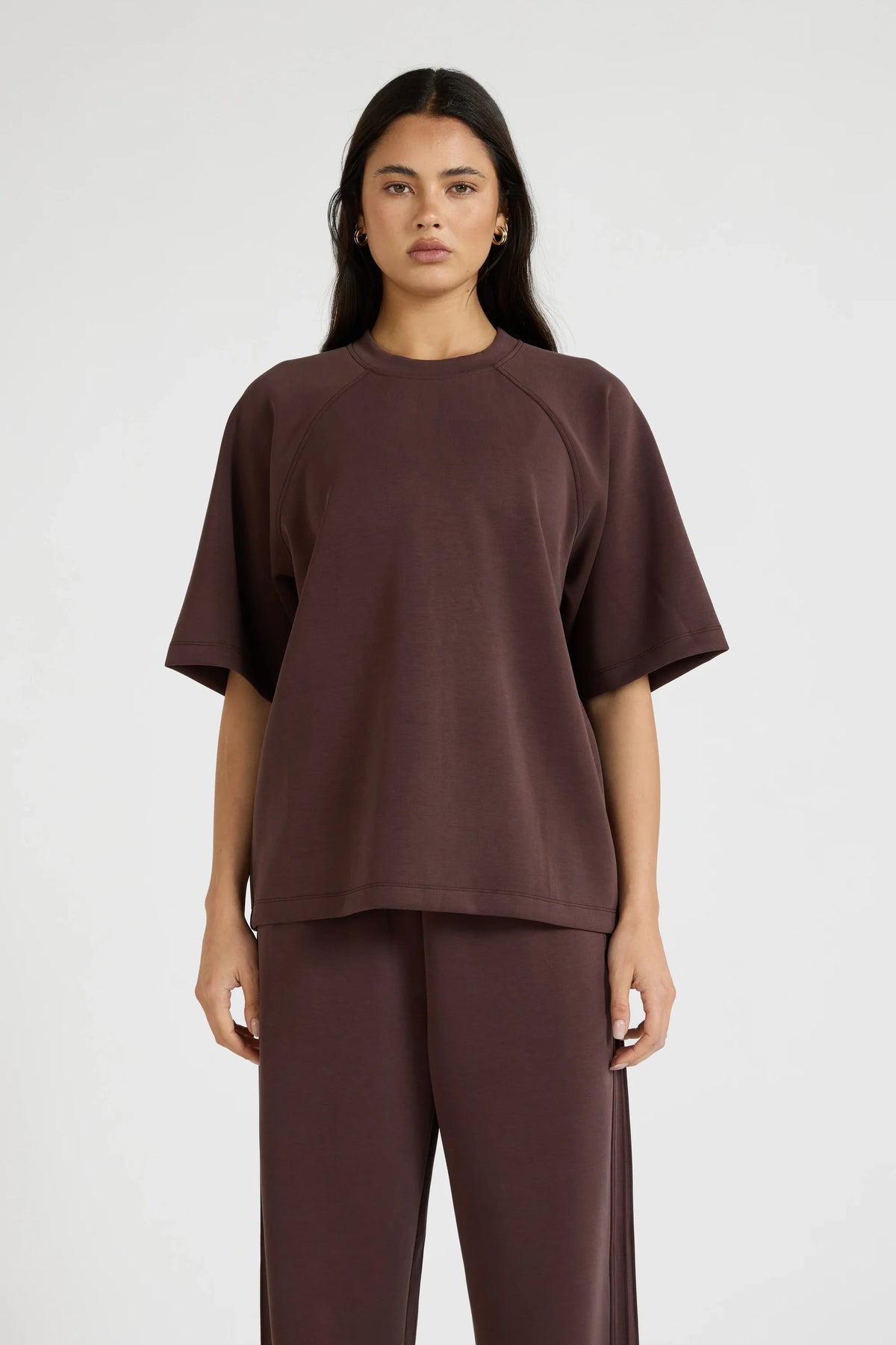 Image of T-Shirts. Product name - Soft Luxury Tee in Espresso colour by brand - All Fenix