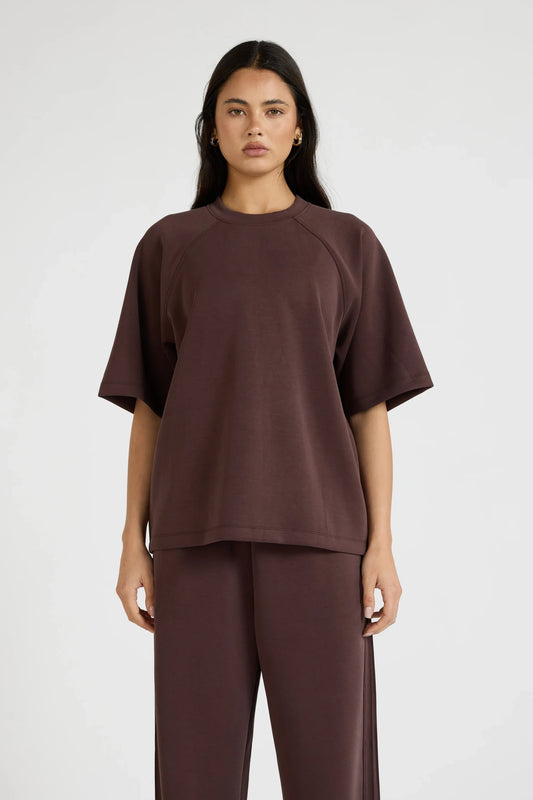 Image of T-Shirts. Product name - Soft Luxury Tee in Espresso colour by brand - All Fenix
