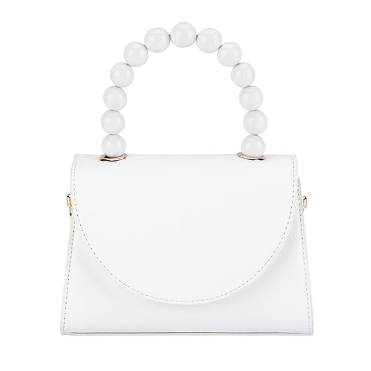 Olga Berg WENDY Acrylic Bead Bag (White)