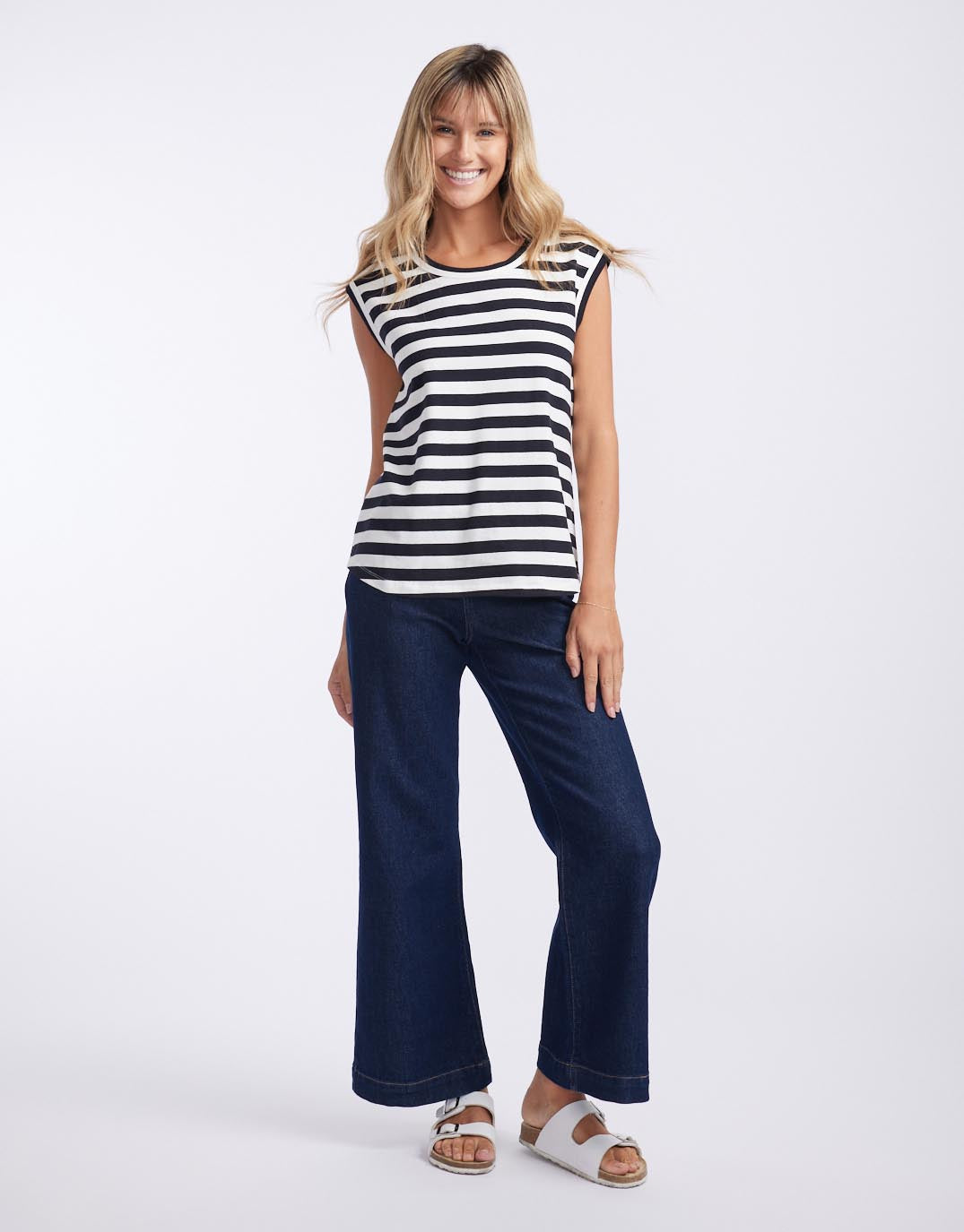 White & Co. Cali Tank Top (Frenchie Stripe)