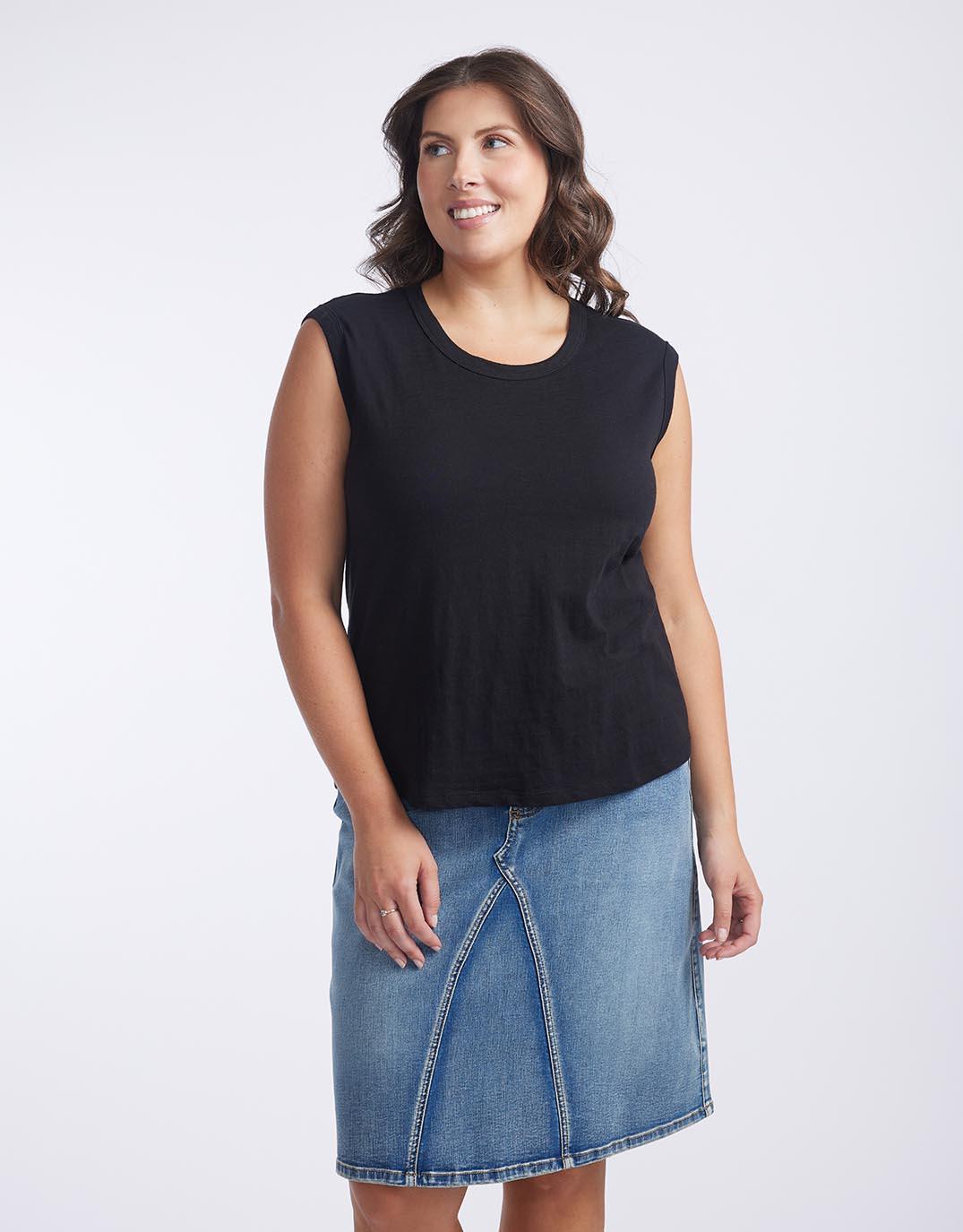 White & Co. Cali Tank Top (Black)