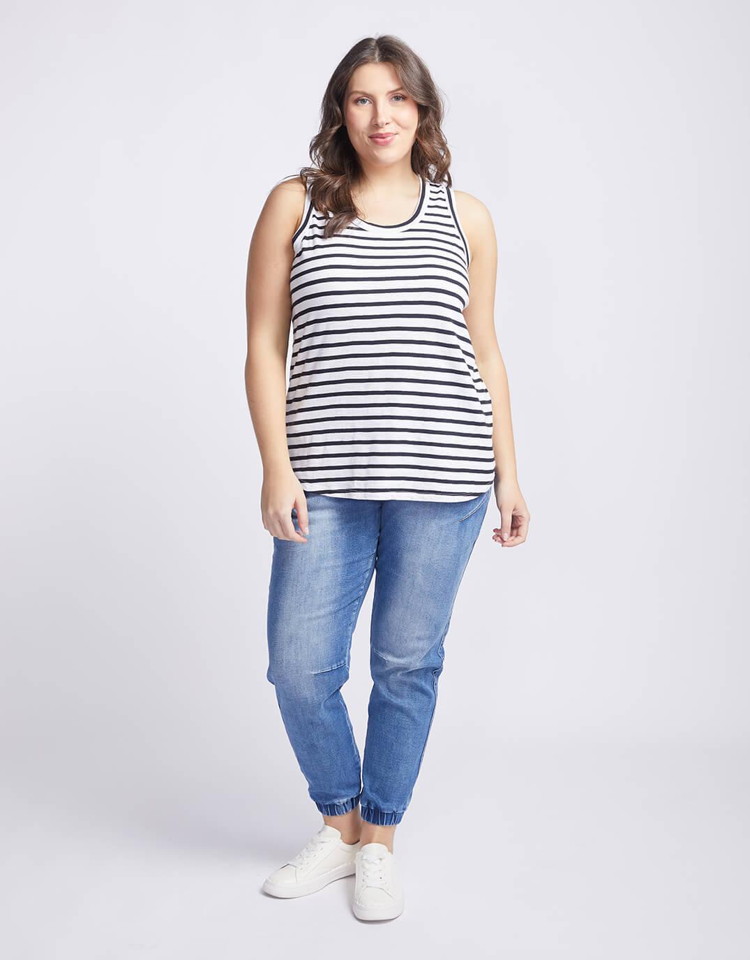 White & Co. Original Tank (Black/ White Stripe)