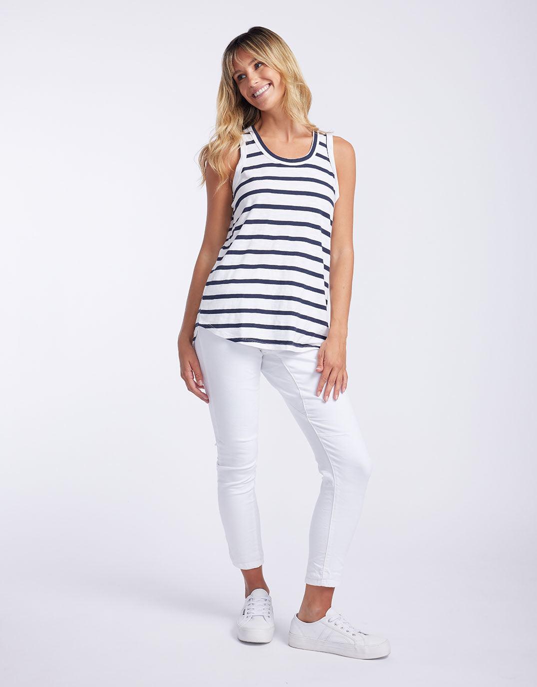 White & Co. Original Tank (Navy/White Stripe)
