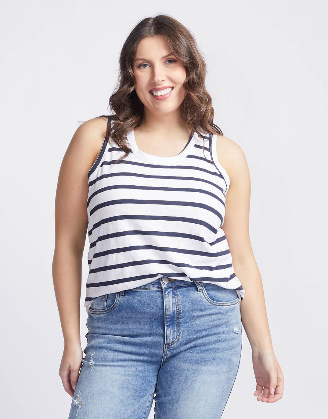 White & Co. Original Tank (Navy/White Stripe)