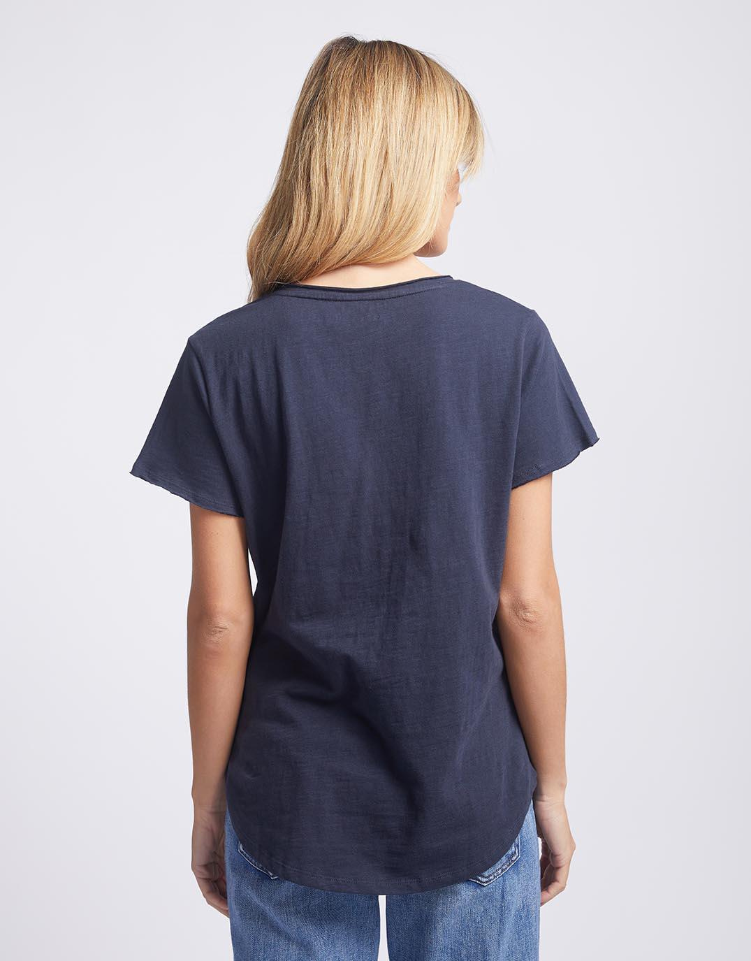 White & Co. Original V Neck T-Shirt (Navy)