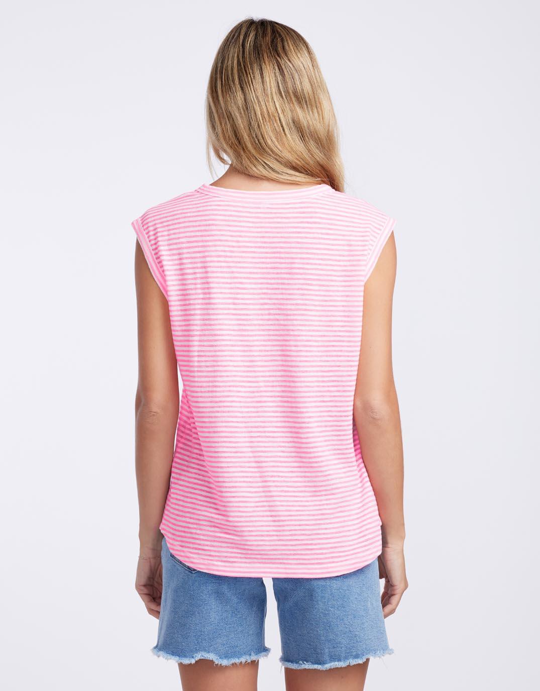 White & Co. Sorbet Stripe Cali Tank (Gelati Pink)