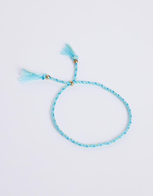 Image of Accessories. Product name - Thin Braided Bracelet Blue in Blue colour by brand - White & Co.