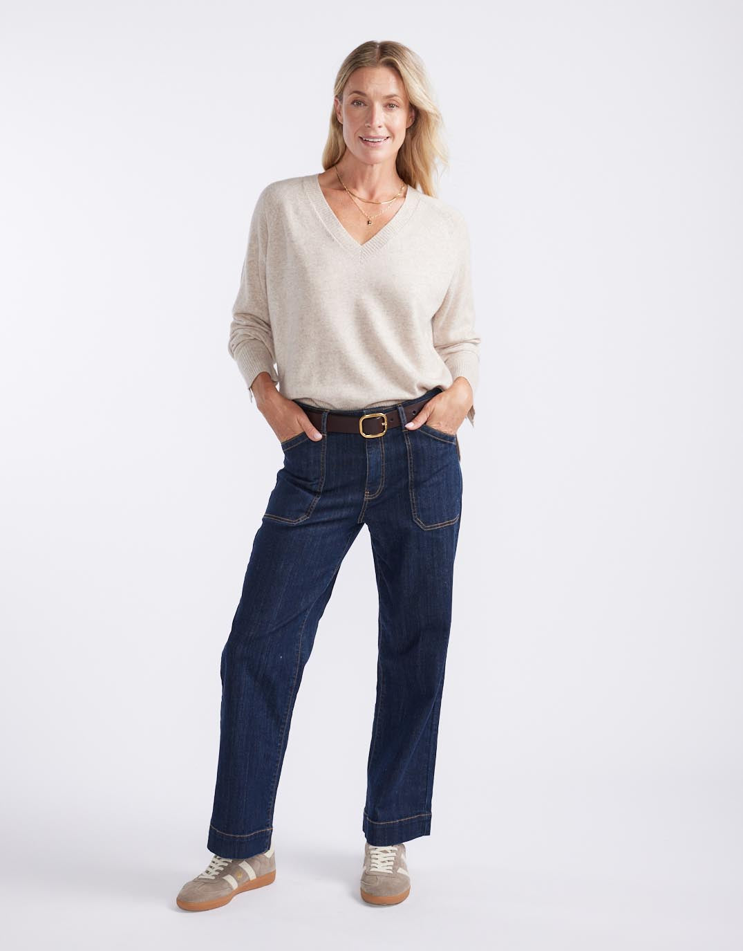White & Co. Atelier Wool Cashmere Knit (Oat)