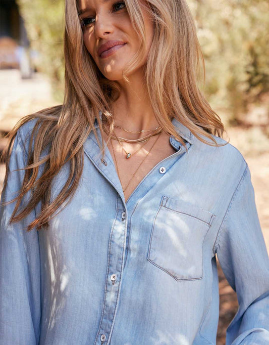 Ava Vintage Shirt - (Light Wash)