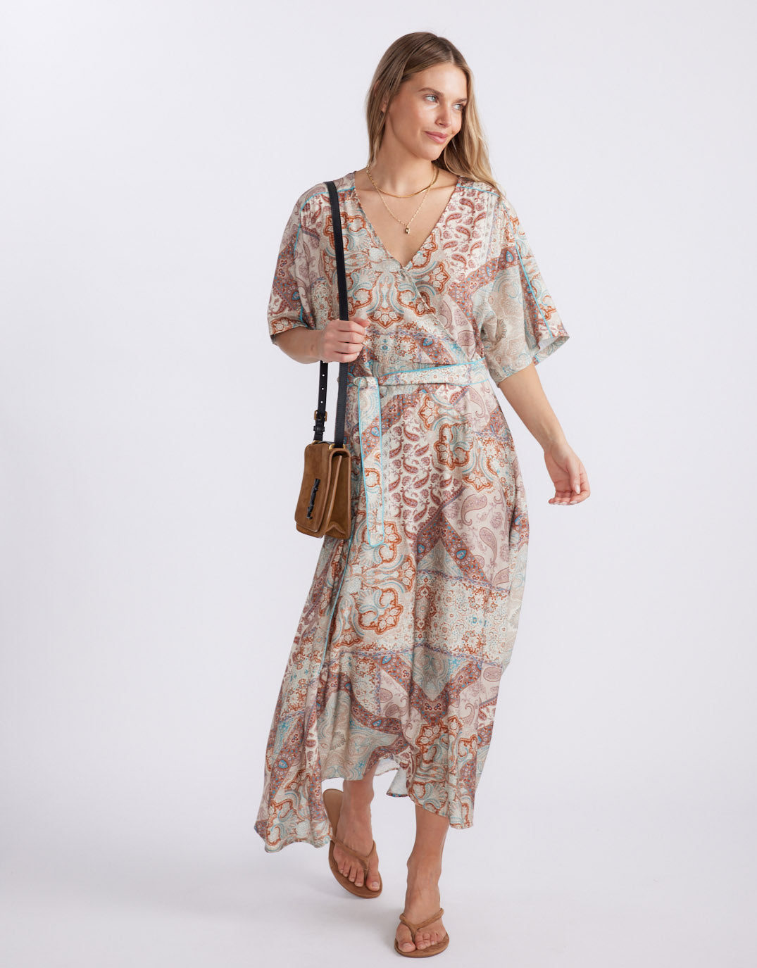 White & Co. Among The Vines Midi Dress (Shoreline Paisley)