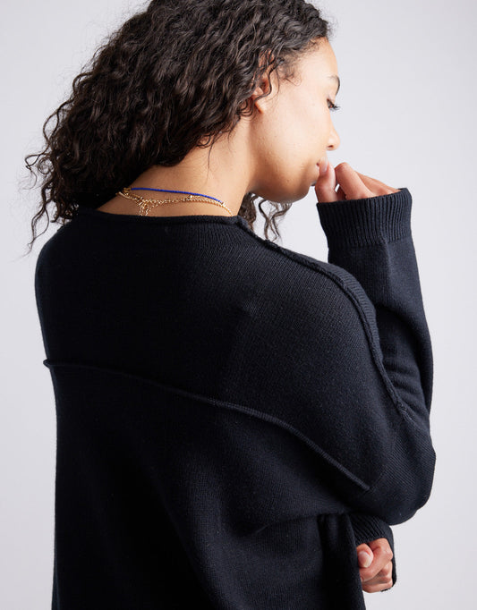 White & Co. Biarritz Raw Edge Knit (Black)