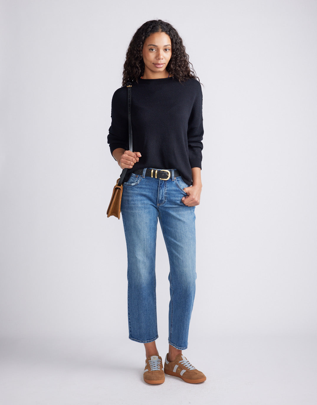 White & Co. Biarritz Raw Edge Knit (Black)