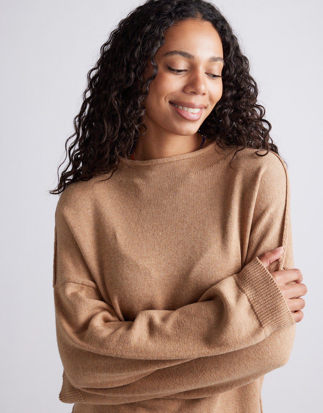 White & Co. Biarritz Raw Edge Knit (Mocha)
