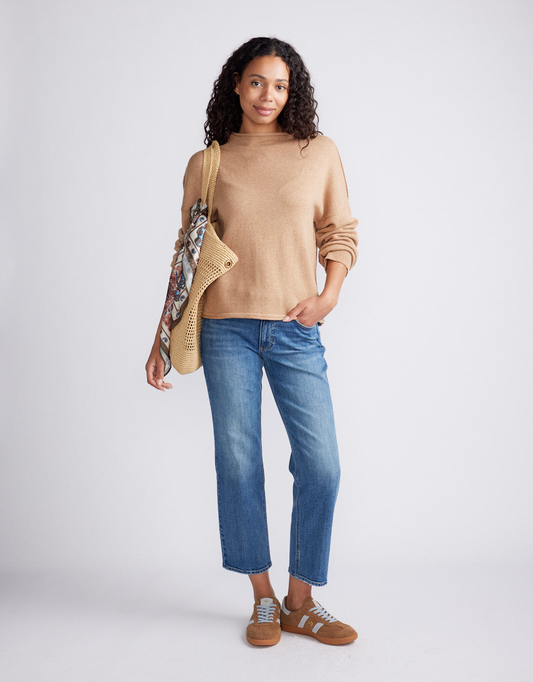 White & Co. Biarritz Raw Edge Knit (Mocha)