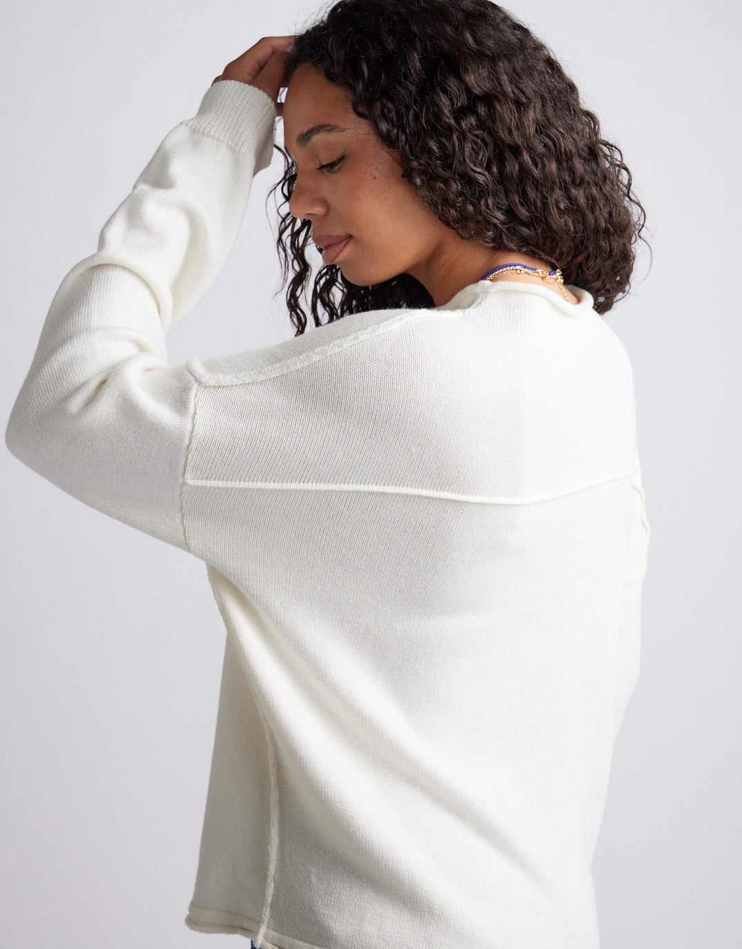 White & Co. Biarritz Raw Edge Knit (White)