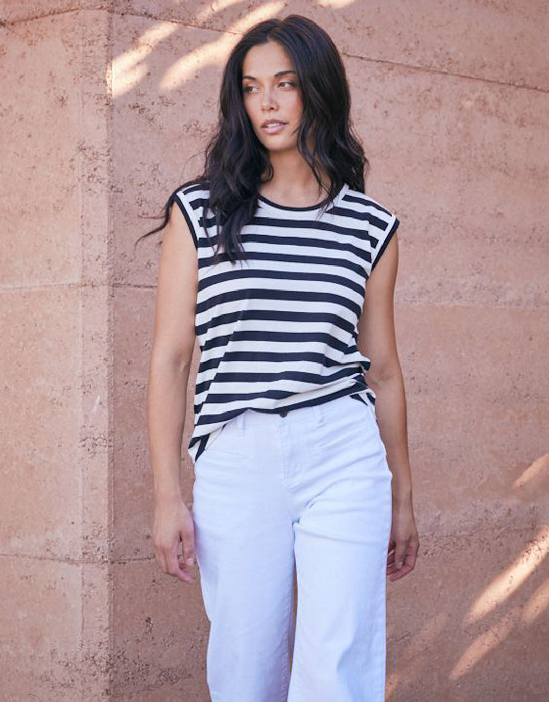 White & Co. Cali Tank Top (Frenchie Stripe)