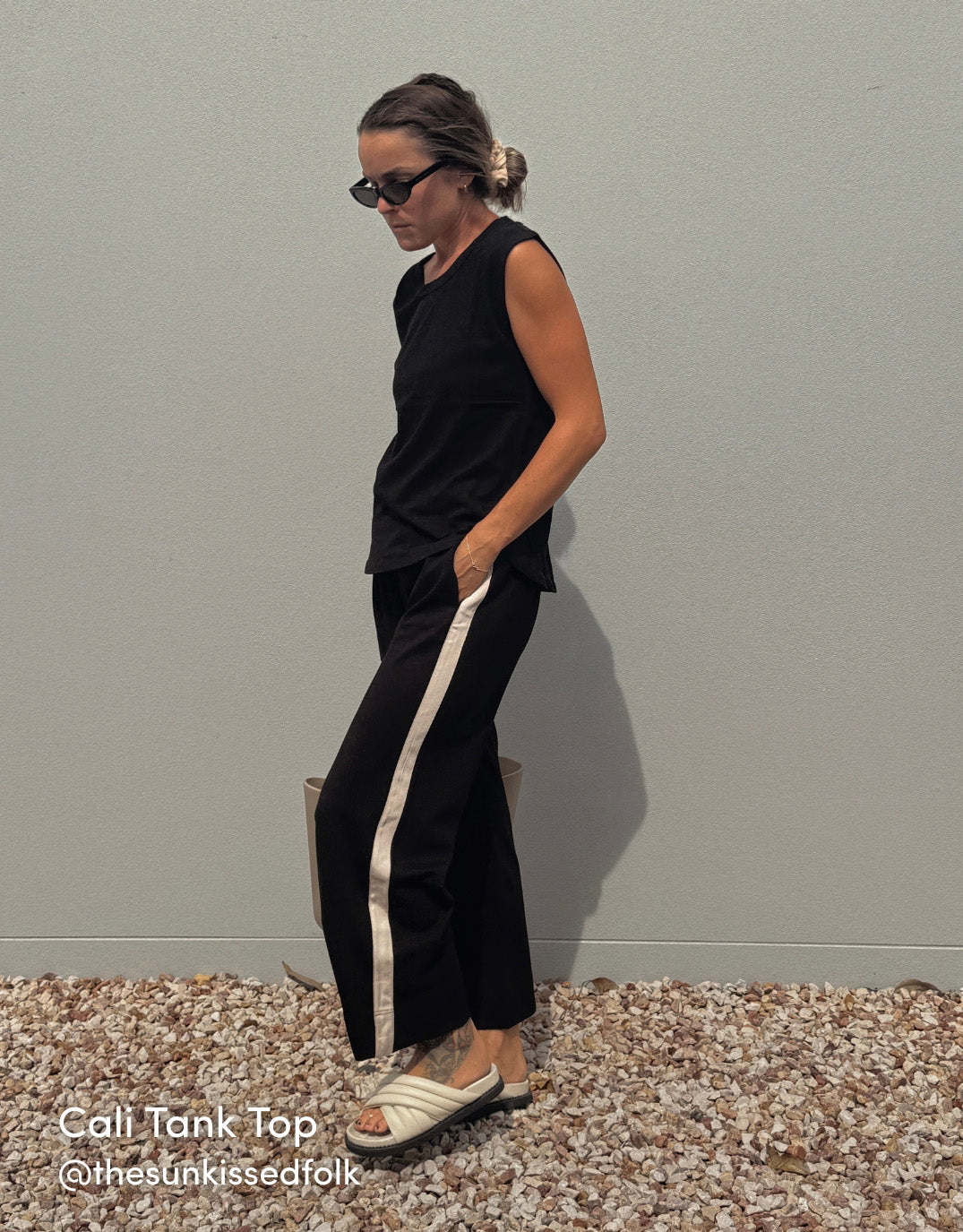White & Co. Cali Tank Top (Black)