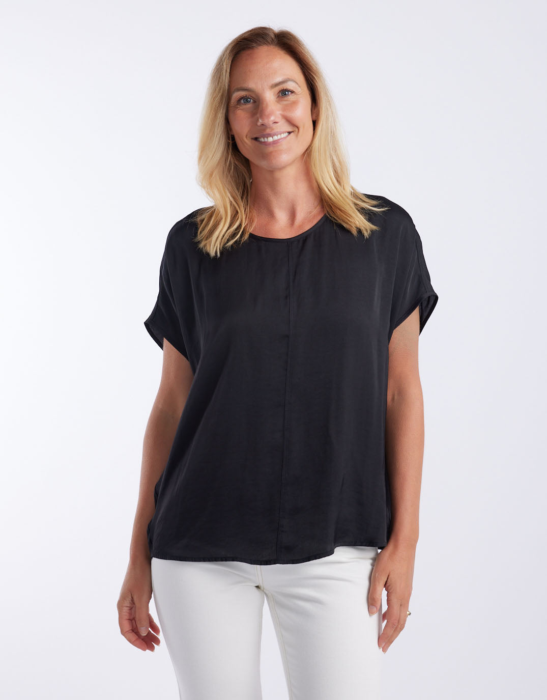 White & Co. Effortless Camille Shell Top (Black)