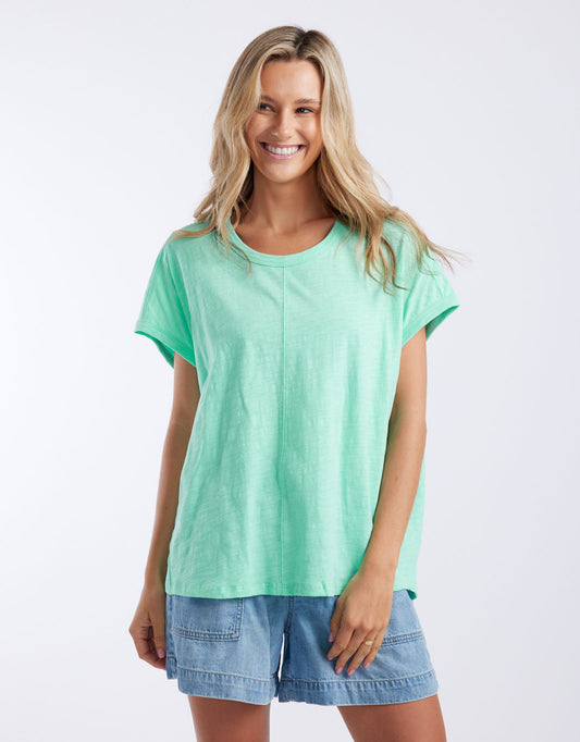 Image of a model wearing Tops. Productname: Camille Cotton Top - in Honeydew Mint colour by brand - White & Co.