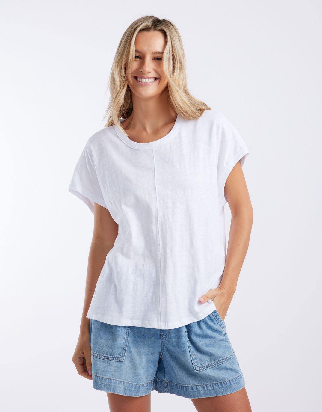 White & Co. Camille Cotton Top (White)