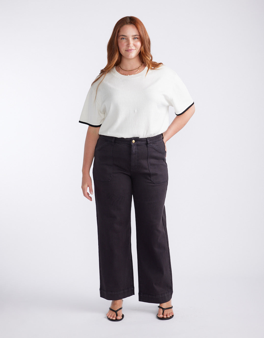 White & Co. Catalina Wide Leg Jeans Washed (Black)