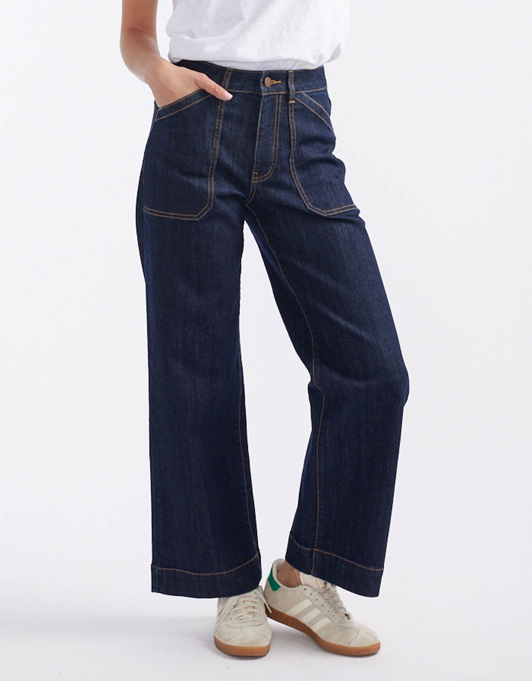 White & Co. Catalina Wide Leg Jeans (Indigo)