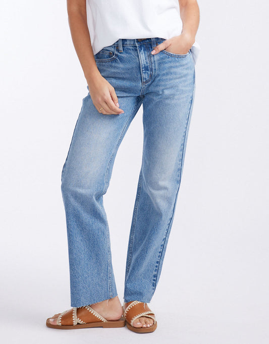 Image of Jeans. Productname: Charlotte Straight Leg Jean - in Mid Wash colour by brand - White & Co.