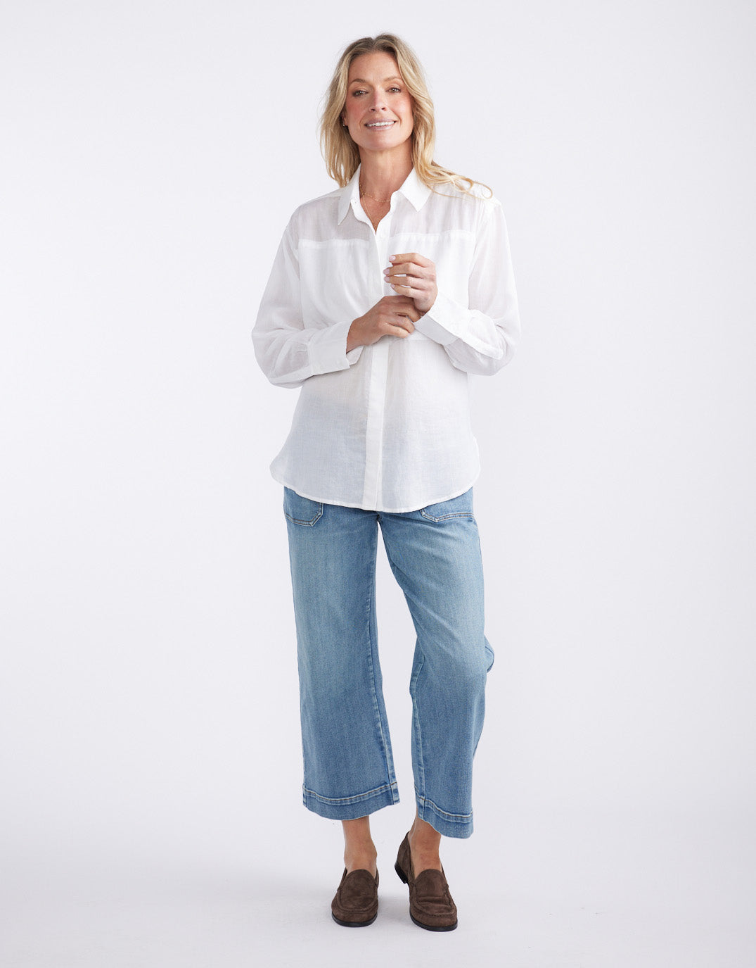White & Co. Chloe Panel Shirt (White)