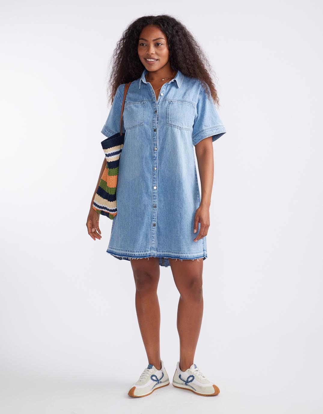 White & Co. Claudia Denim Dress (Mid Wash)