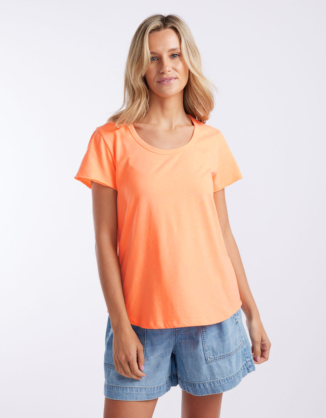 White & Co. Club Tropez Round Neck Tee (Citrus)
