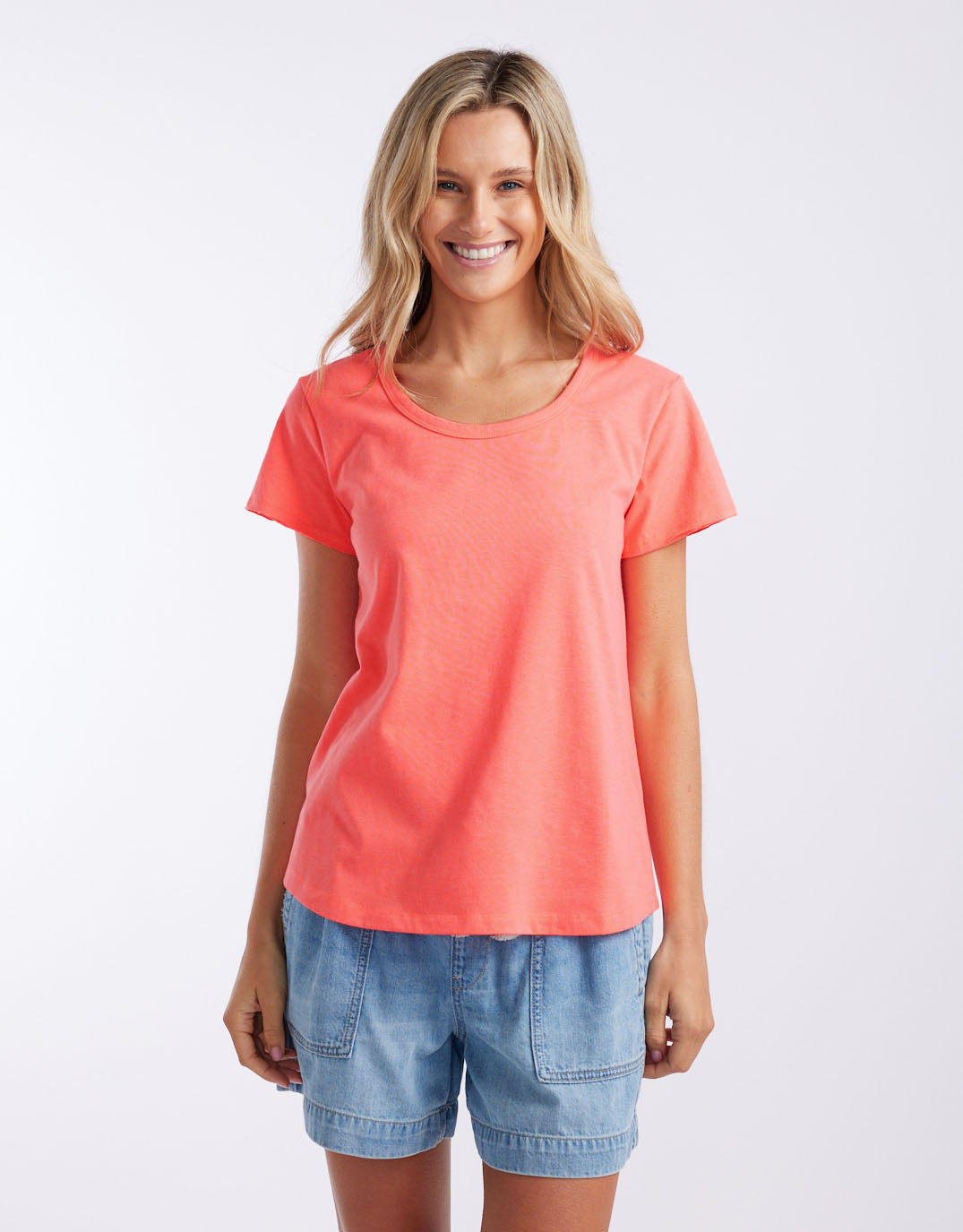 White & Co. Club Tropez Round Neck Tee (Watermelon)