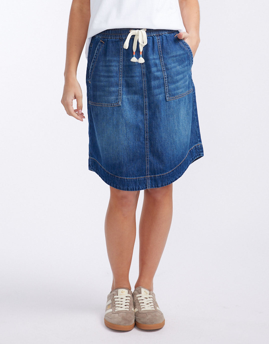 White & Co. Coco Denim Skirt (Dark Wash)