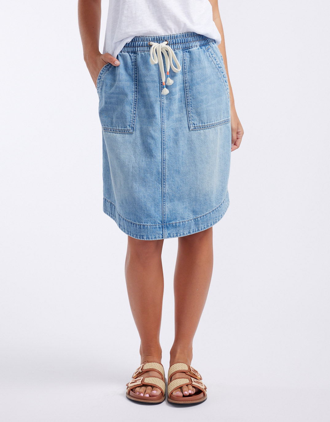 White & Co. Coco Denim Skirt (Mid Wash)
