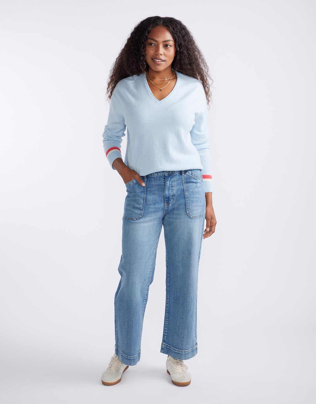 White & Co. Como Wool Cashmere Knit (Ice Blue)