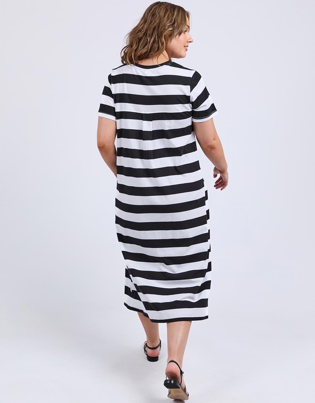 Adira Dress - (Black Stripe)