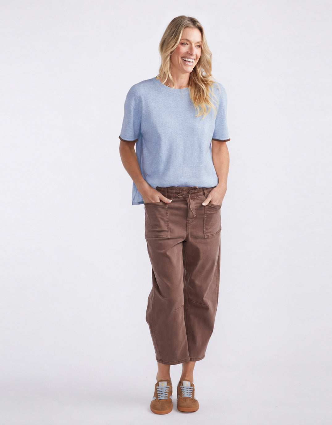 White & Co. Frenchie Cotton Cashmere Tee (Ice Blue)