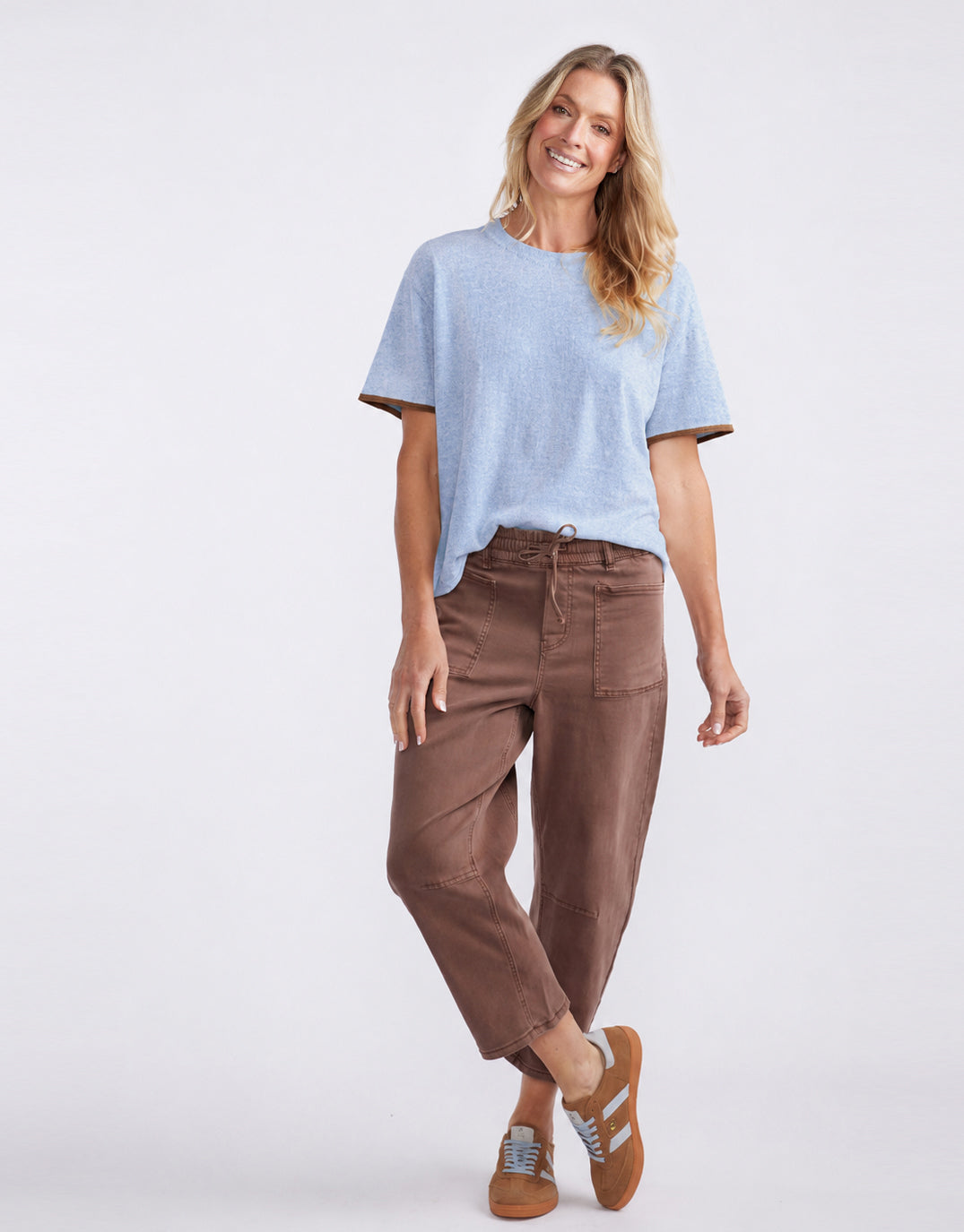 White & Co. Frenchie Cotton Cashmere Tee (Ice Blue)
