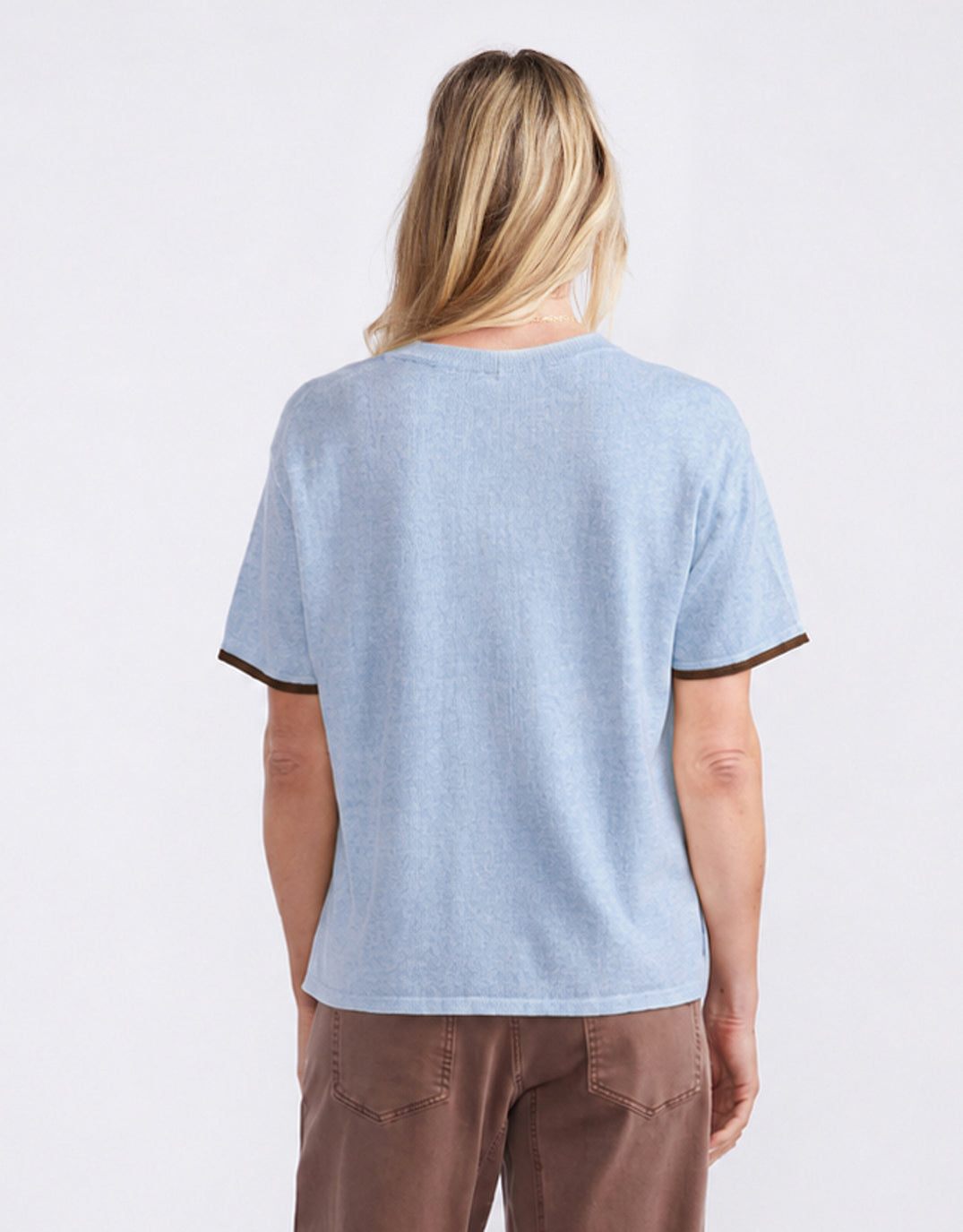 White & Co. Frenchie Cotton Cashmere Tee (Ice Blue)