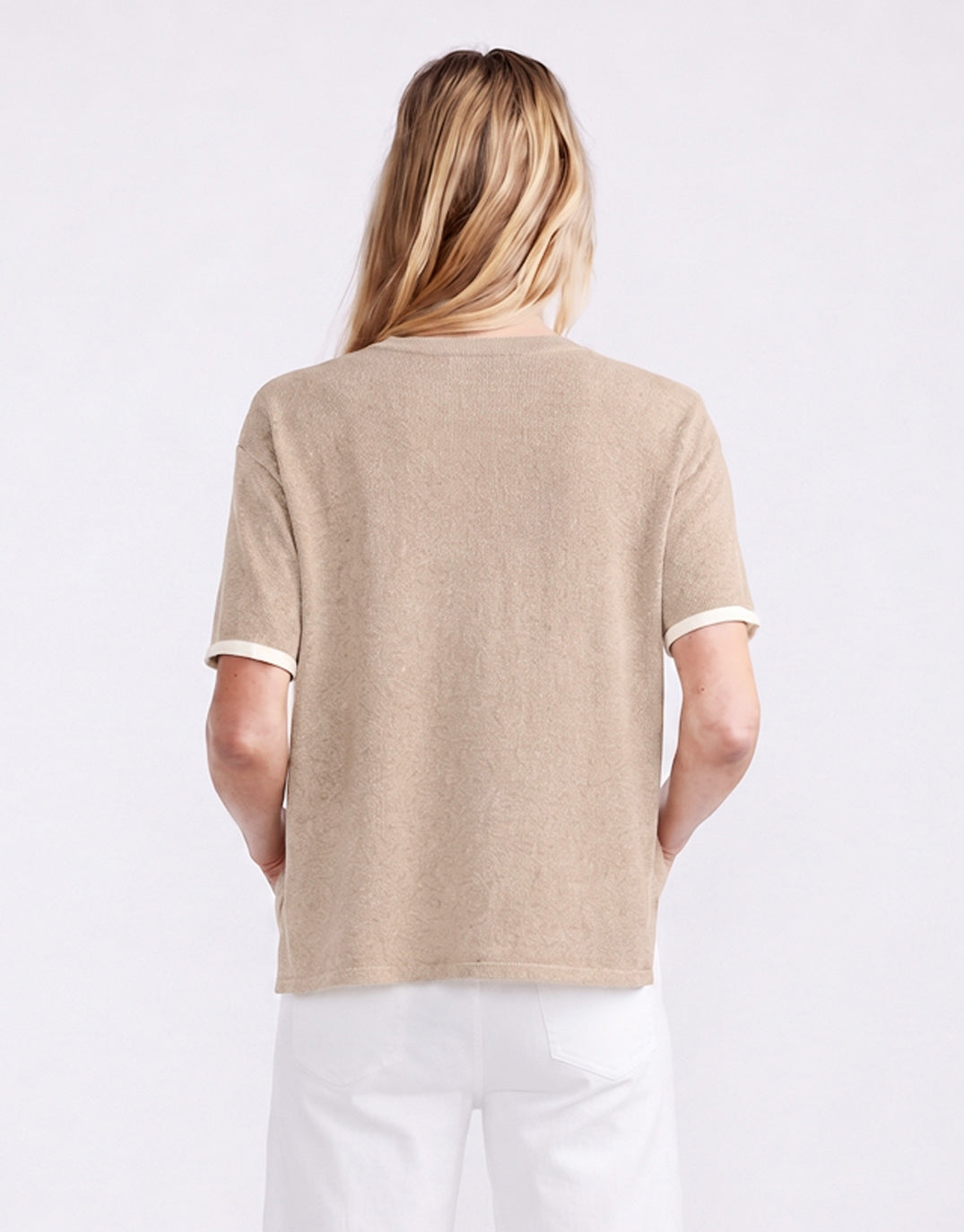 White & Co. Frenchie Cotton Cashmere Tee (Latte)