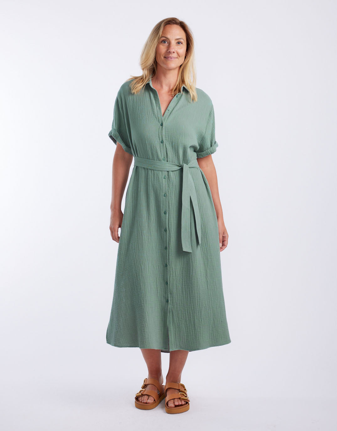 White & Co. Isla Midi Dress (Sage)