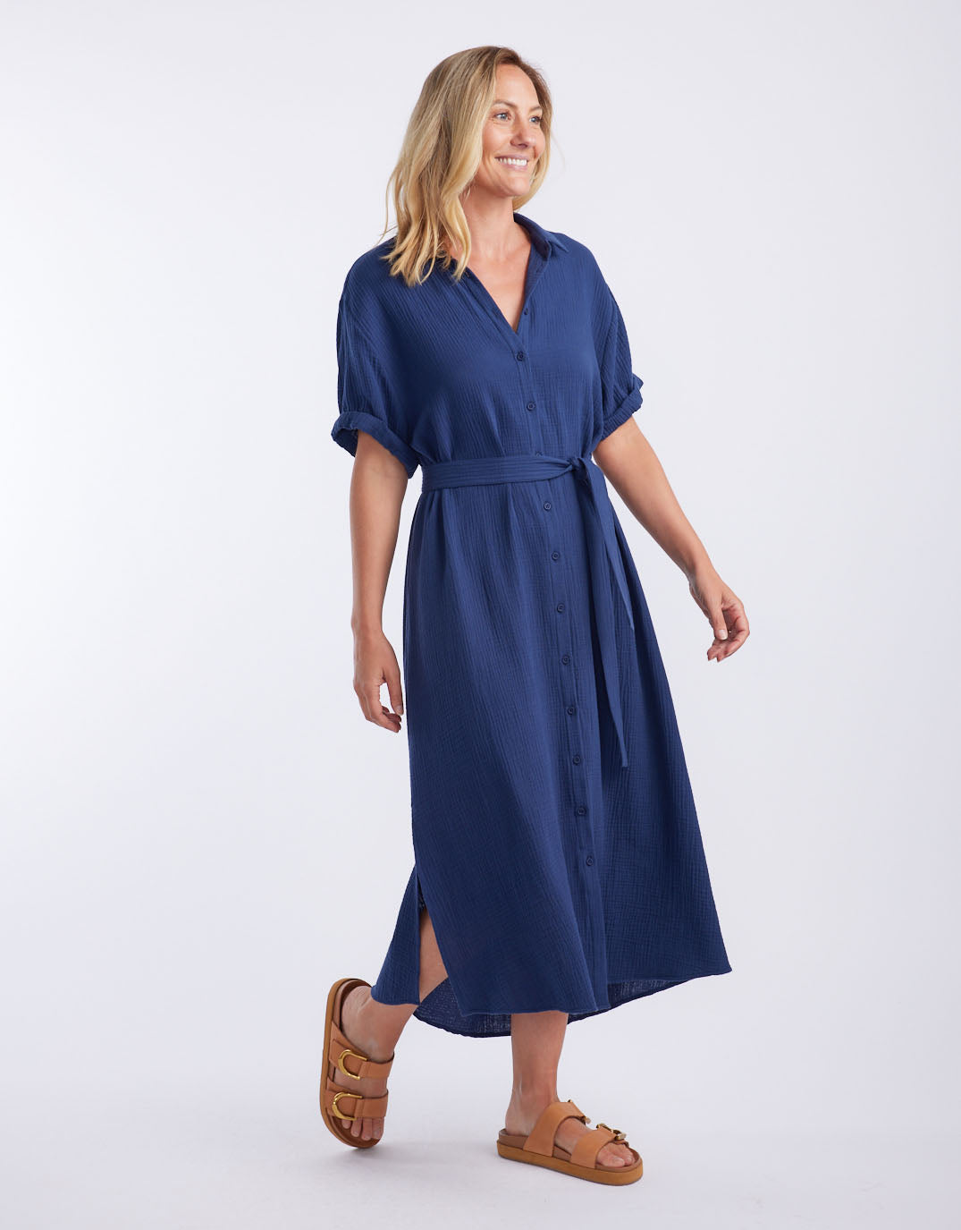 White & Co. Isla Midi Dress (Ink)