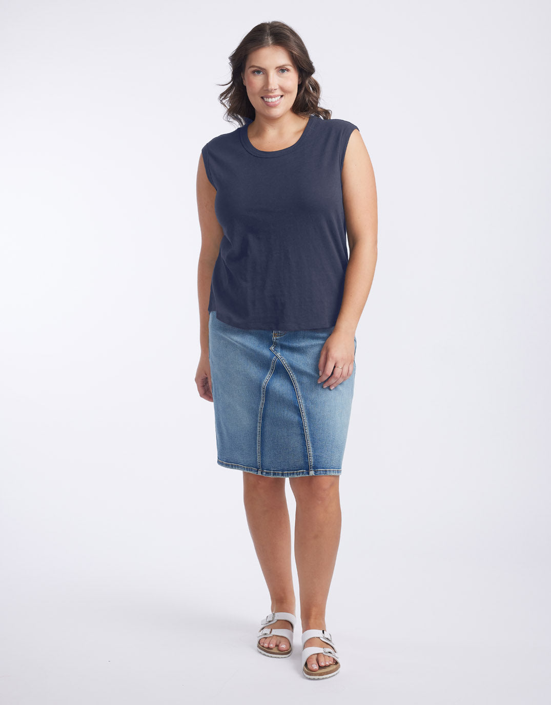 White & Co. Cali Tank Top (Navy)