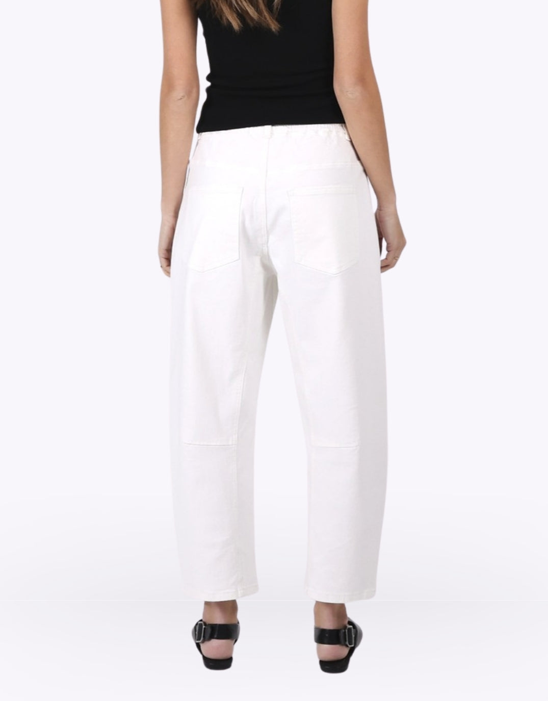 Monaco Leo Barrel Jeans (White)
