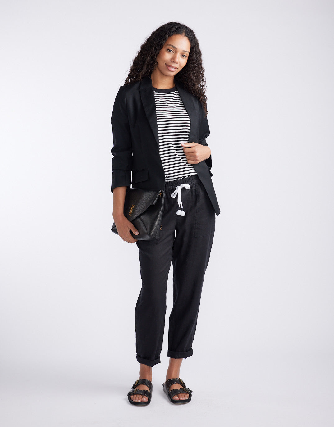 White & Co. Linen Beach Comber Pant (Black)
