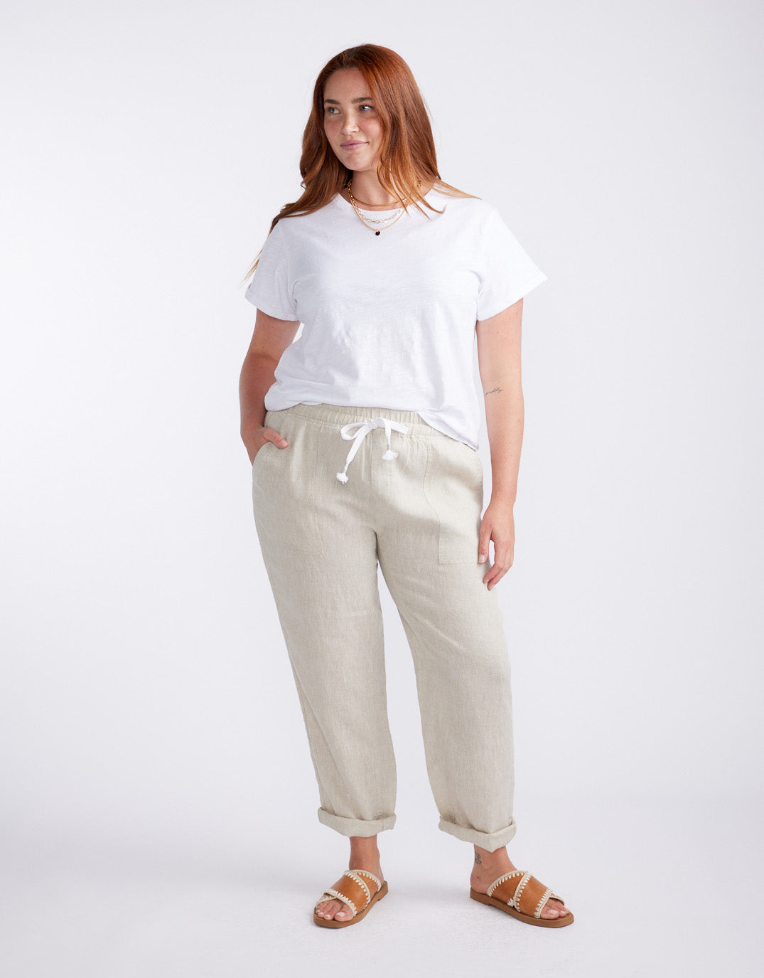 White & Co. Linen Beach Comber Pant (Natural)