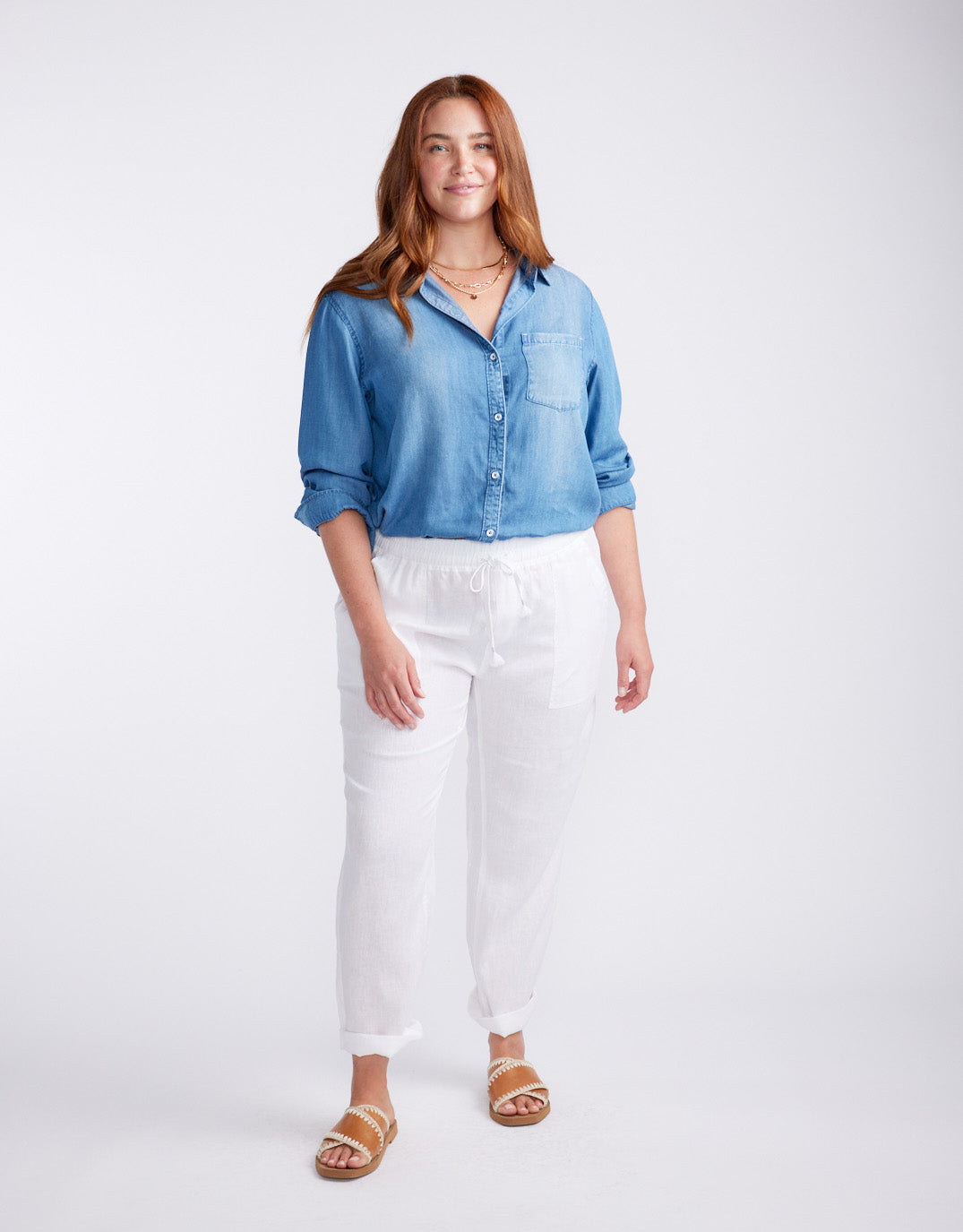 White & Co. Linen Beach Comber Pant (White)