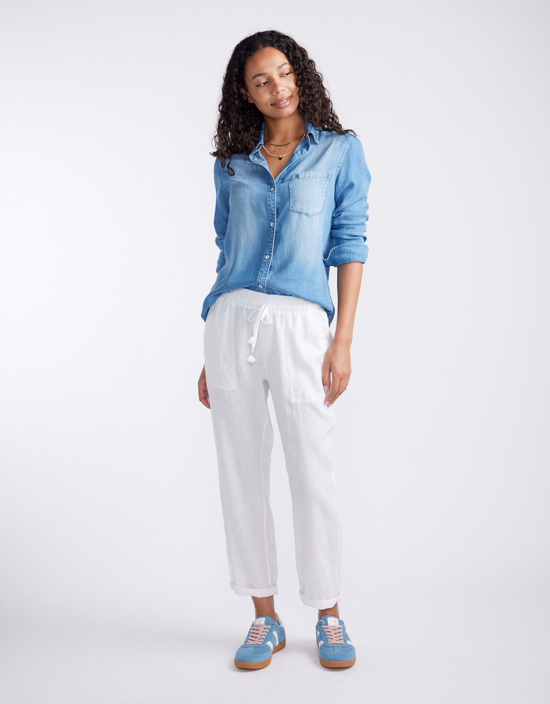 White & Co. Linen Beach Comber Pant (White)