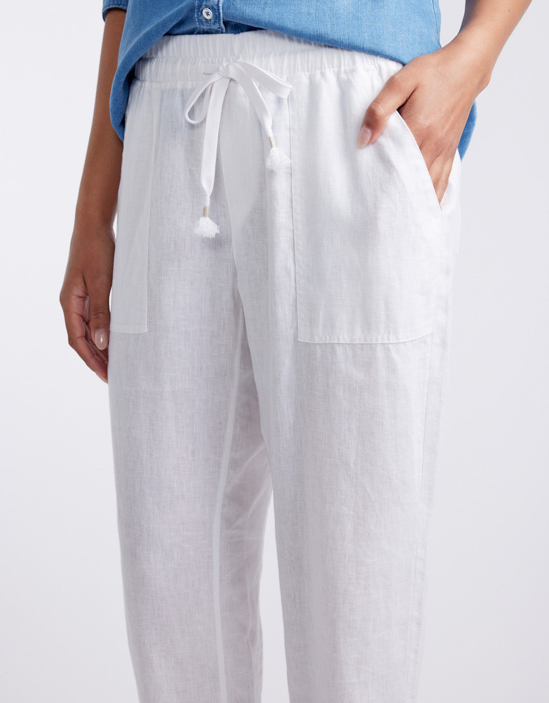 White & Co. Linen Beach Comber Pant (White)