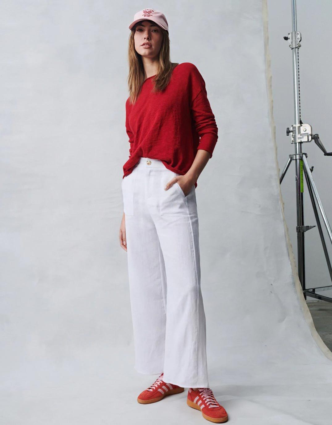 Little Lies Jude Wide Leg Linen Pants (White)