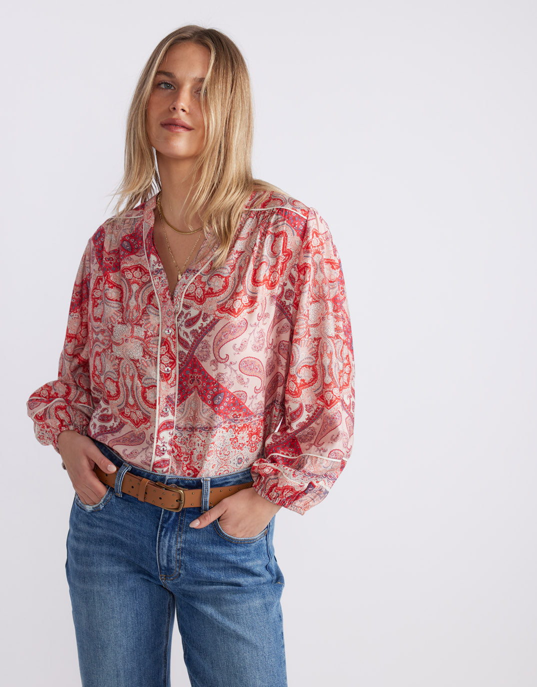 White & Co. Mila Blouse (Sunset Paisley)